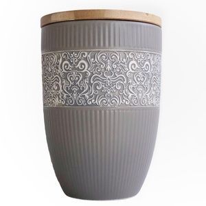 Kevia Hand-Made Qingdao Catch All Vase Jar Handmade Asian Bamboo Ceramic Vessel